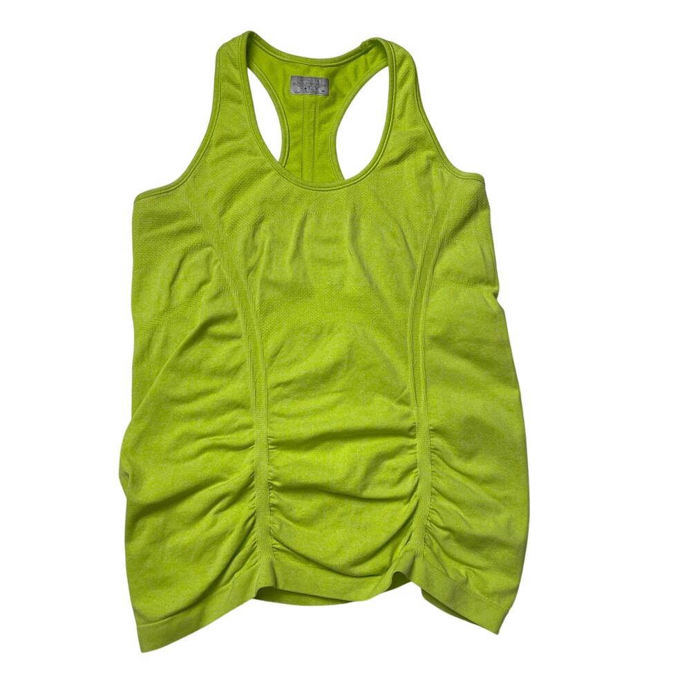 Athleta Fasted Track Seamless Lime Green Razor Back Tank Top -EUC